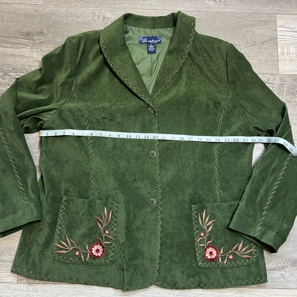Susan Graver Boho jacket blazer Evergreen XL size - Picture 9 of 11